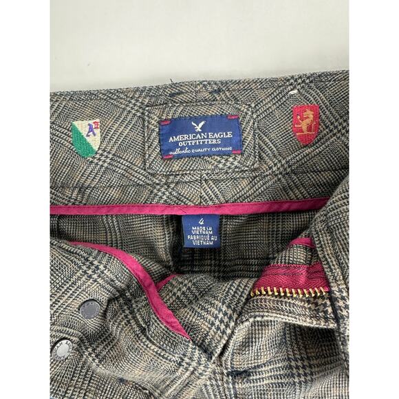 Vintage Y2K American Eagle Size 4 Small Micro Mini Skirt Plaid Academia 2000s - Picture 7 of 11